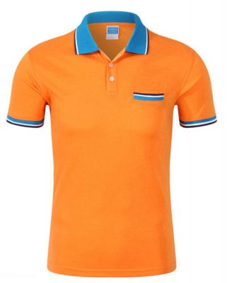 橙色翻領T恤衫訂做,企業工衣T恤款式