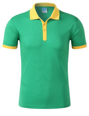 綠色搭配黃色款定做T恤衫款式圖片