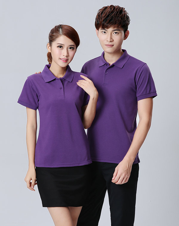 紫色短袖T恤文化衫定制款式圖片