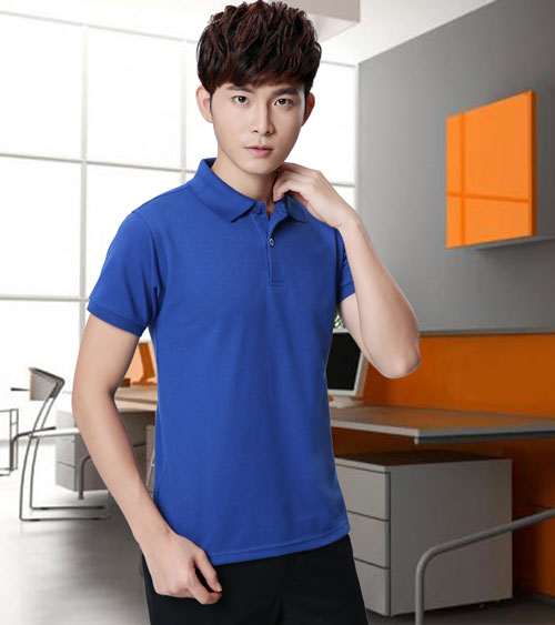 藍色短袖純棉tT恤衫訂做款式