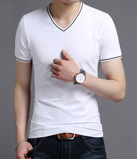 時尚白色V領T恤衫定制的優點