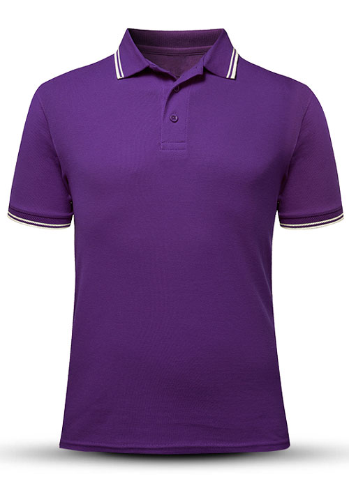 紫色翻領T恤衫