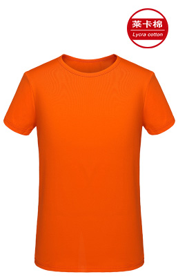 橙色萊卡棉圓領文化衫設計