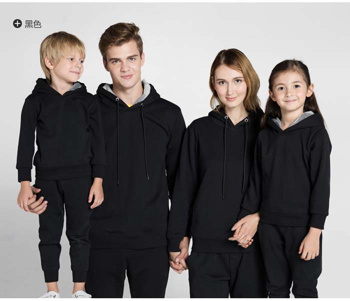 深圳工作服廠家加厚套頭衛衣批發定做款式之黑色