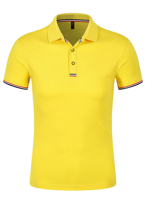 皇家系列黃色翻領短袖T恤衫定做顏色款式圖