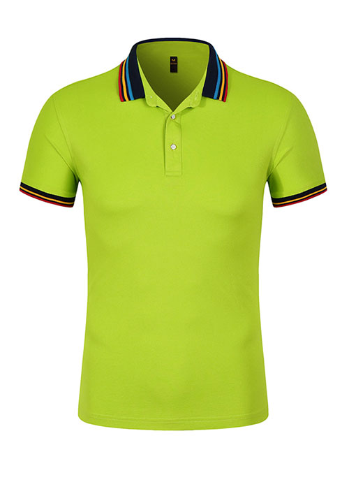 彩虹領短袖POLO衫訂做顏色款式展示圖之果綠色